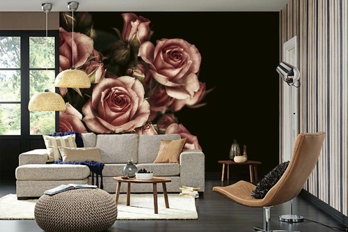 Vlies Fototapete - Blumenstrauß Hintergrund 375 x 250 cm